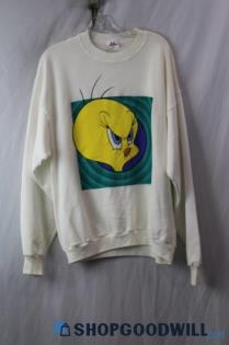 Tee Jays Women's White Looney Toons Tweety Pullover Sz XL