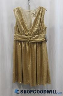 NWT New York & Co Womens Gold Sequin Dress Sz L