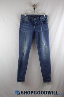 Kut From The Kloth Women's Dark Blue Distressed Skinny Jean SZ 8