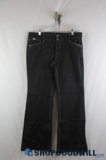 WHBM Women's Black Trouser Wide Leg Jean SZ 10S