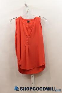 Ann Taylor Women's Orange Split Neck Sleeveless Tank Top Size S