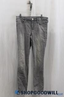 Athleta Womens Gray Washed Skinny Jeans Sz 6