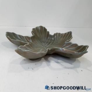 Vintage Dark Green Large Leaf Dish