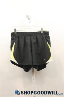 Nike Women's Black & Yellow Lined Athletic Shorts Sz M