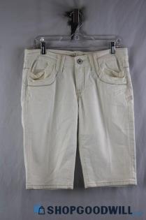 Miss Me Women's White Bermuda Jean Shorts sz 30