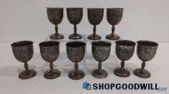 12PC VTG Grape Etched Mini Wine Cups