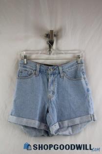 NWT Levi's Women's Light Blue Cuffed High Rise 80's Mom Short SZ 25