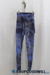 NWT Nike Womens Blue/Gray Abstract Pattern Active Leggings Sz XS