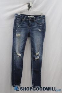 BKE Women's Blue Low-rise Distressed Skinny Jean sz 27