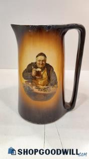 Ioga Warwick Pitcher Friar Monk Serving Brown & Yellow Barware