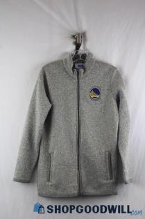 NBA Women's Gray Heather Fleece Knit Golden State Warrior Sweatshirt SZ L