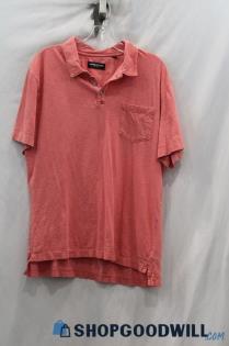 Kenneth Cole Men's Coral Pink 1/4 Button Collared Polo sz XL