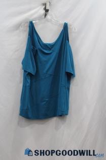 Lane Bryant Women's Teal Cold Shoulder Loose Fit Tank Top sz 26/28