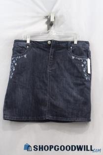 NWT Christopher & Banks Women's Blue Medium Wash Denim Skort Sz 14