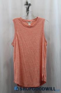 Athleta Womens Coral Stripe Tank Sz M