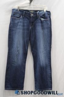 Lucky Brand Women's Blue Dark Washed Cropped Jean sz 14