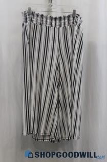 NWT Lane Bryant Womens White/Black Stripe Wide-Leg Pants Sz 14/16