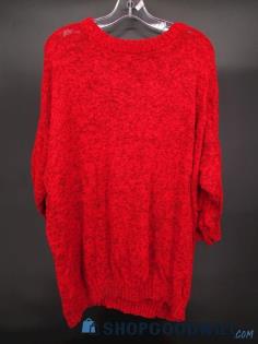 Vintage Express Women's Red Knit Pullover Long Sleeve Sweater SZ 2