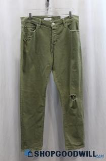 NWT Loft Women's Olive Green Boyfriend Jean SZ 8