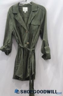 Torrid Women's Army Green Button Up Wrap Coatigan sz L/12