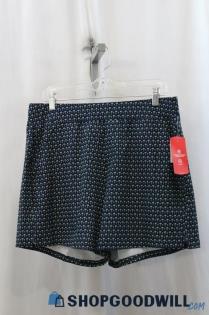 NWT BCG Womens Dark Blue Palm Tree Pattern Pullon Shorts Sz L