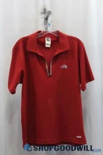 The North Face Mens Red Tech Polo Shirt Sz M