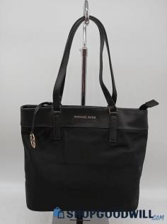 Michael Kors Black Nylon Shoulder Tote Handbag Purse