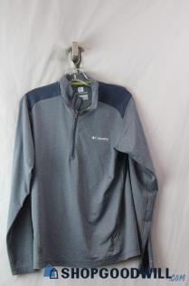 Columbia Men's Gray/Blue Quarter Zip Sweater Sz S