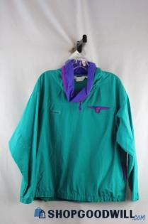 Columbia Women's VTG Teal/Magenta Pullover Lightweight Windbreaker Jacket sz L