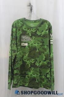 University Of Virginia Mens Green Pattern Sweatshirt Sz L