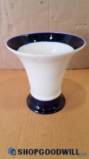 Royal Dux Pottery Vase #508/3 Cobalt/Cream #14 Bohemia Czechoslovakia Aprx 5.5"