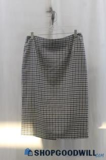 Pendleton Womens Brown/Blue Gingham Wool Pencil Skirt Sz 8