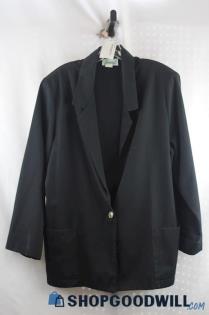 Joanna Women's VTG Black Lightweight Blazer Jacket sz 18/20