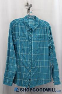 Cabela's Womens Blue Plaid Flannel Sz M