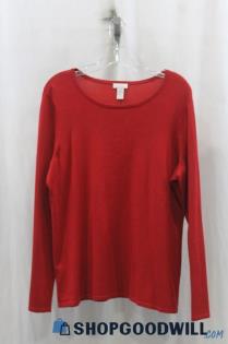 Chico's Womens Red LS Shirt Sz L