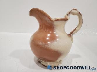 Frankoma 30A Brown & Cream Ceramic Pitcher