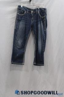 Silver Jeans Women's Blue Capri Jean sz 30