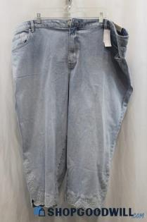 NWT Lane Bryant Women's Light Wash Capri Boyfriend Jean SZ 28