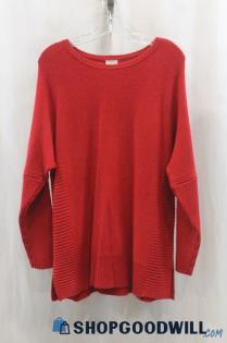 Chico's Womens Red Knit Sweater Sz L