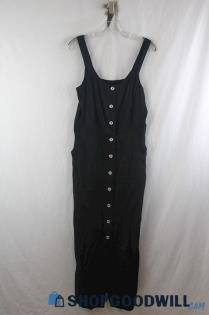 NWT DKNY Women's Black Full Button Up Scoop Neck Dress SZ XS