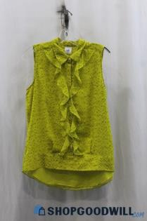 Cabi Women's Yellow Design Print Tank Blouse SZ S