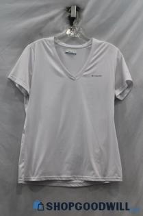 Columbia Women's White V-Neck Short Sleeve Shirt sz M