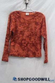 Columbia Women's Orange Tie-Dye Floral Prink Long Sleeve Shirt sz PS