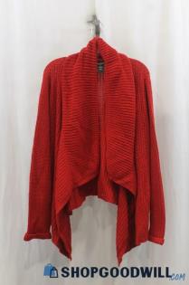 Lane Bryant Womens Red Shimmer Knit Waterfall Cardigan Sz 18/20