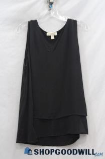 Michael Kors Women's Black Tiered Chiffon Blouse SZ M