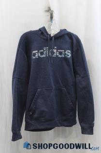 Adidas Mens Heather Navy Graphic Hoodie Sz M