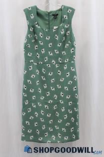 NWT Ann Taylor Women's Green/White Floral Print Tank Dress SZ 4