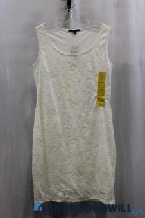 NWT Tiana B Women's White Lace Floral Tank Dress SZ M