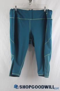 Athleta Women"s Teal Mesh Capri Legging sz 1X