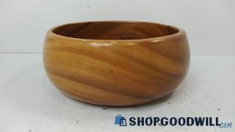 Large Wooden Round Salad Serving Bowl Approx 11"